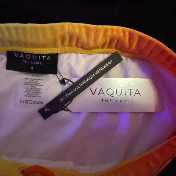 Vaquita “Calypso Ombré” Orange/Yellow Swim Brief Brand New NWT S/Small - Picture 7 of 12